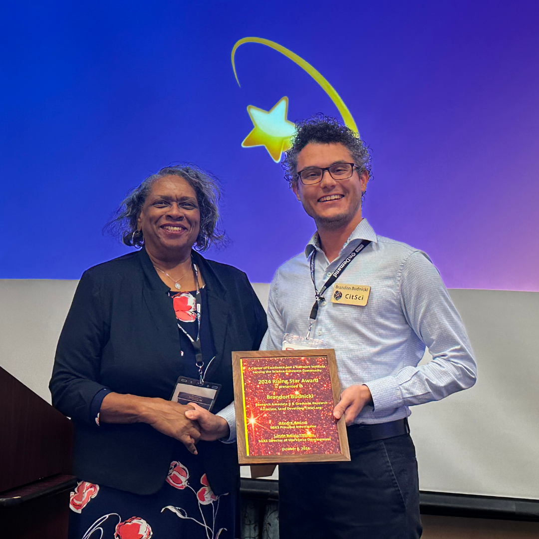 photo of Brandon Budnicki receiving the Rising Star of the Year Award