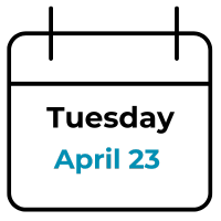 picture of calendar with date Tuesday, April 23