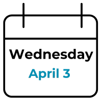 picture of calendar with date Wednesday, April 3
