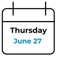 picture of calendar with date Thursday, June 27