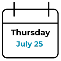 picture of calendar with date Thursday, July 25