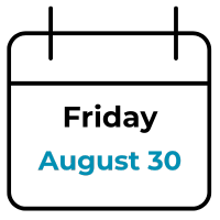 picture of calendar with date Friday, August 30