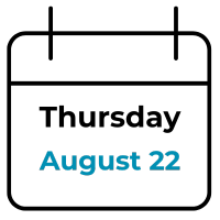 picture of calendar with date Thursday, August 22