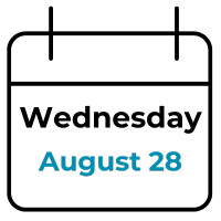 picture of calendar with date Wednesday, August 28