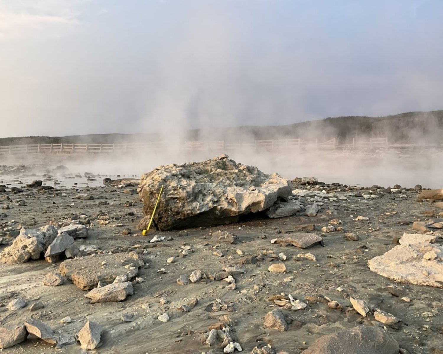 photo of boulder that was part of the hydrothermal explosion