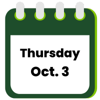 calendar icon with date: Thursday, October 3