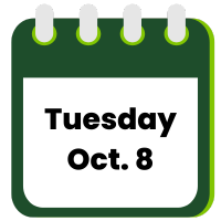 calendar icon with date: Tuesday, October 8
