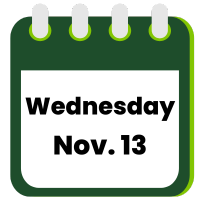 calendar icon with date: Wednesday, November 13