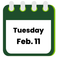 calendar icon with date: Tuesday, February 11