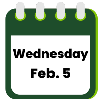 calendar icon with date: Wednesday, February 5