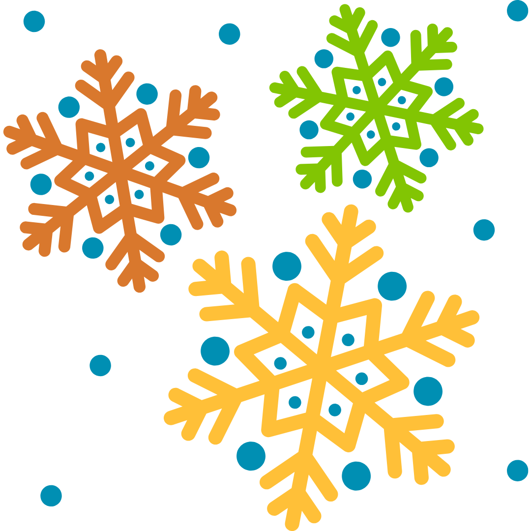 graphic of three snowflakes
