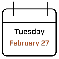 Calendar with Tuesday, February 27