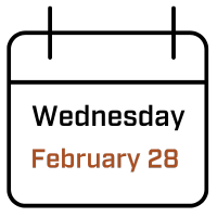 Calendar with Wednesday, February 28
