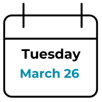 Calendar with Tuesday, March 26