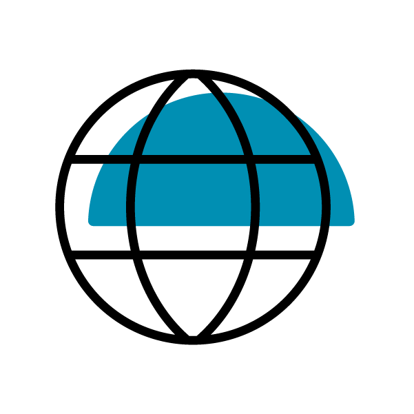 A graphic of a globe. 