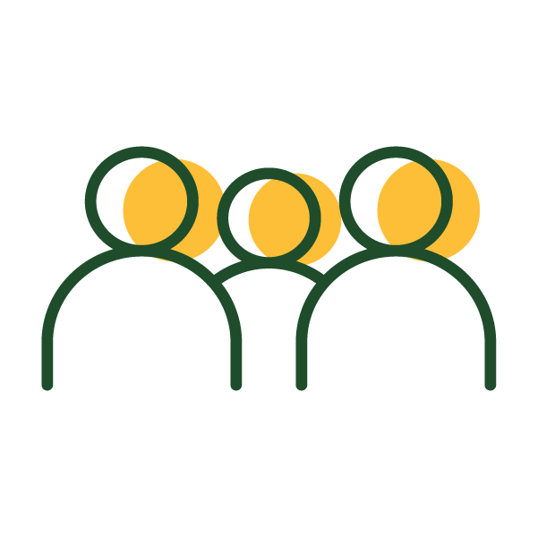 An icon of three people. 