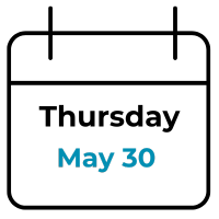 picture of calendar with Thursday, May 30