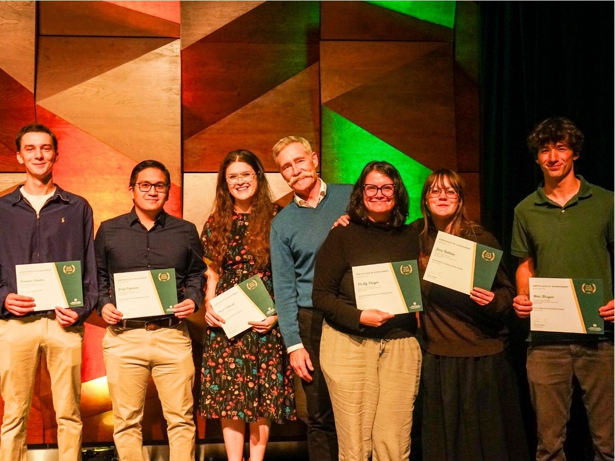 The Geosciences award winners pose for a photo