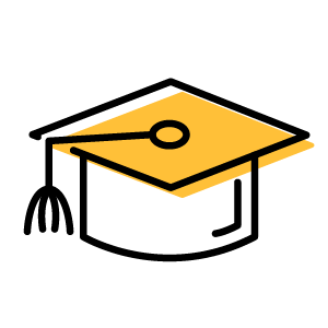 A graphic of a mortar board