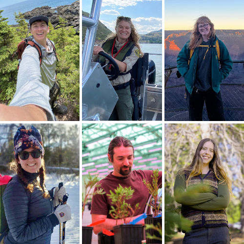 A photo collage of six Warner College students nominated for Outstanding Grad