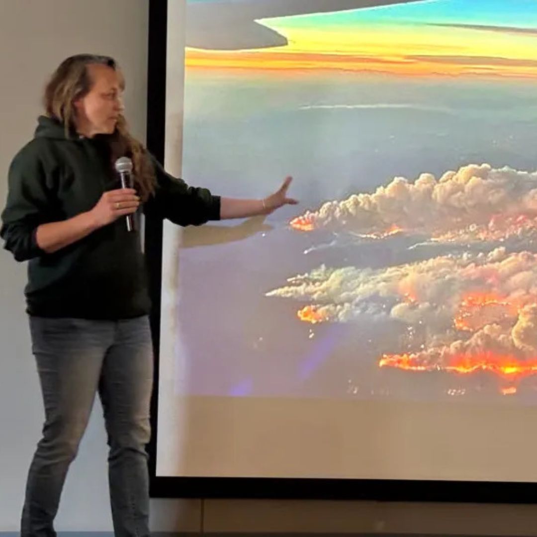 Camille Stevens-Rumann gives a presentation about fire
