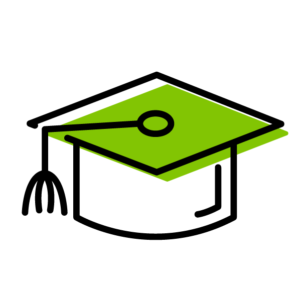 A graphic of a mortar board