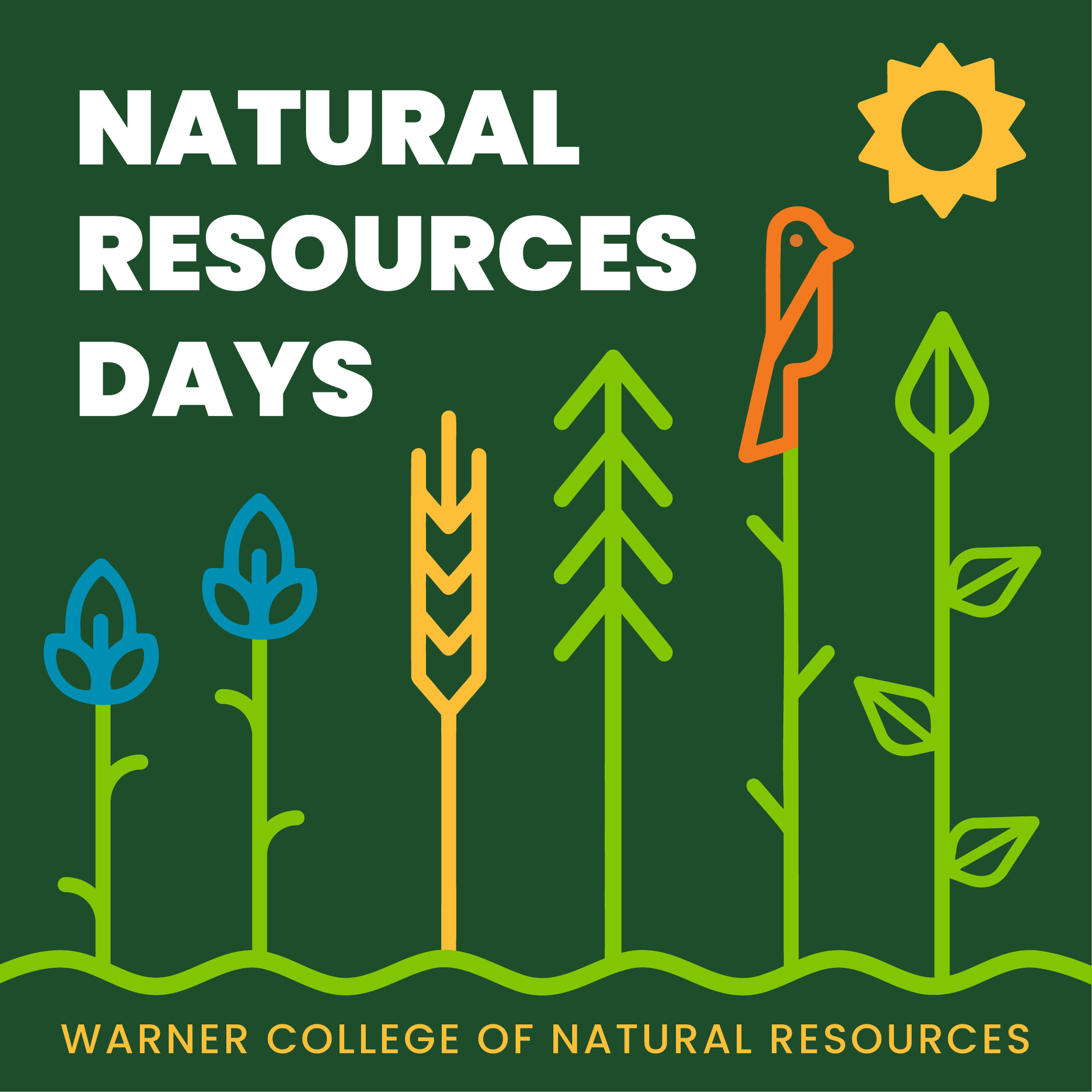 Graphic with nature designs and the words 