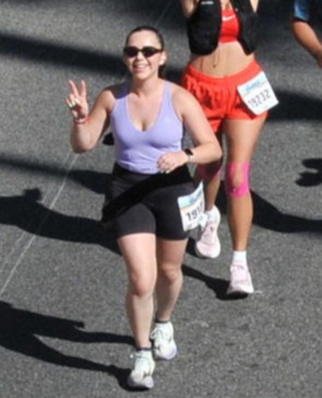 Kim running in the LA Marathon