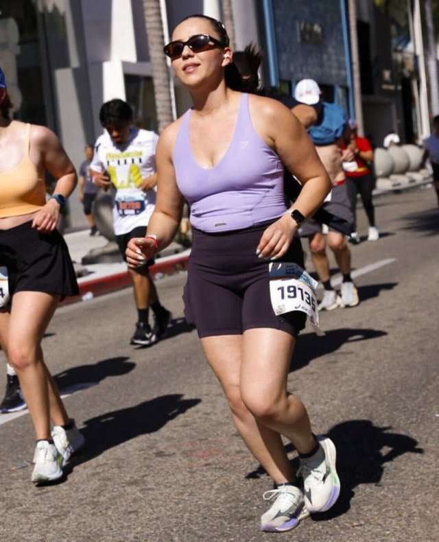 Kim running in the LA Marathon
